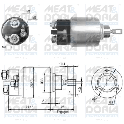 Solenoid Switch, starter - 46044 MEAT & DORIA