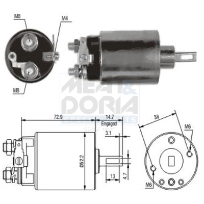 Solenoid Switch, starter - 46055 MEAT & DORIA