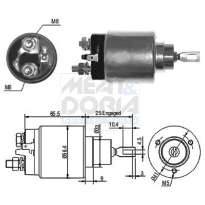 Solenoid Switch, starter - 46074 MEAT & DORIA