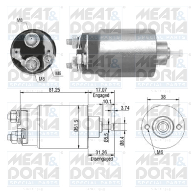 Solenoid Switch, starter - 46082 MEAT & DORIA