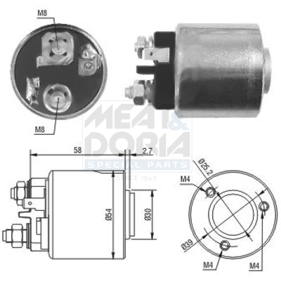 Solenoid Switch, starter - 46083 MEAT & DORIA