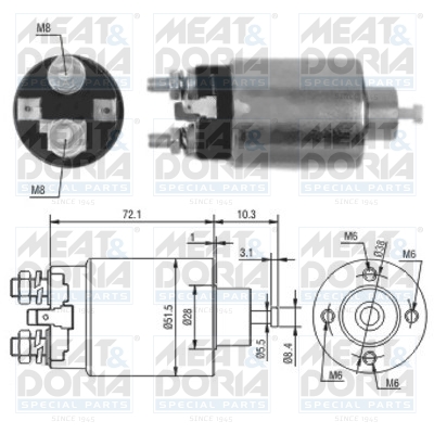 solenoidinis jungiklis, starteris - 46095 MEAT & DORIA