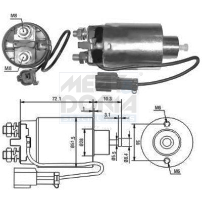 Solenoid Switch, starter - 46096 MEAT & DORIA