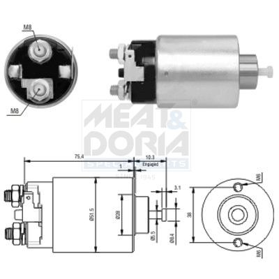 Solenoid Switch, starter - 46178 MEAT & DORIA