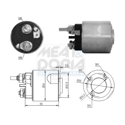 Solenoid Switch, starter - 46310 MEAT & DORIA