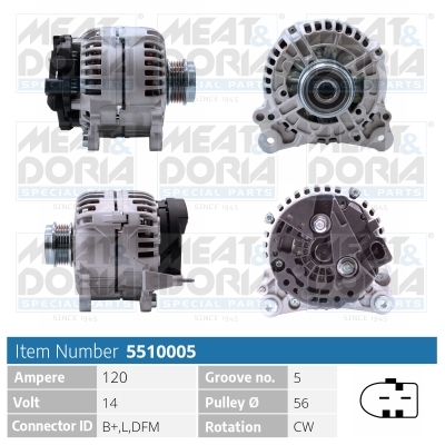 Alternator - 5510005 MEAT & DORIA