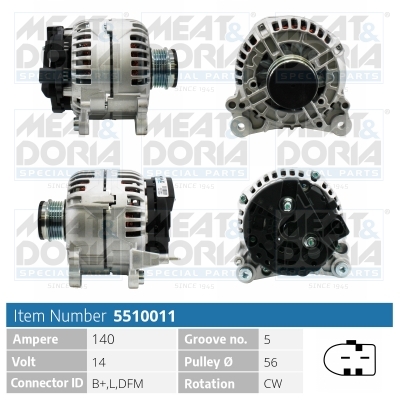 Alternator - 5510011 MEAT & DORIA