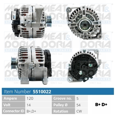 Alternator - 5510022 MEAT & DORIA