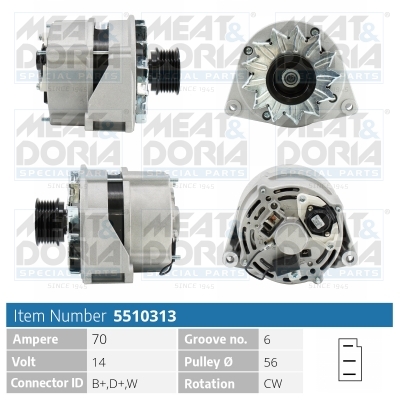 Alternatore - 5510313 MEAT & DORIA