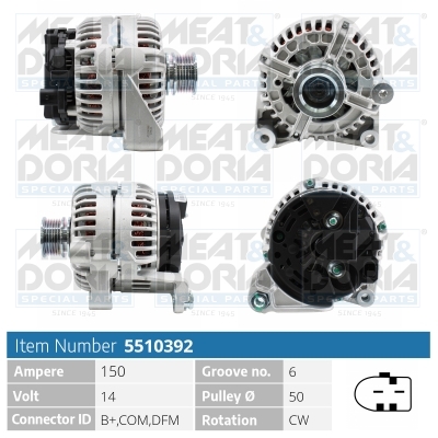 Alternator - 5510392 MEAT & DORIA