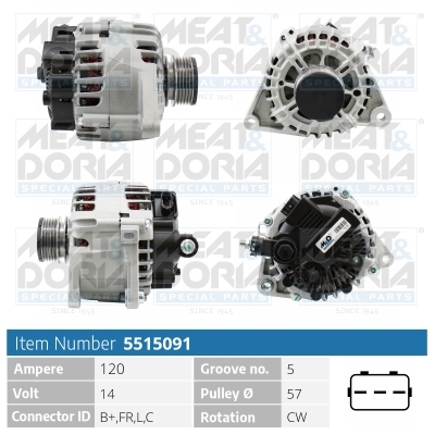 Alternatore - 5515091 MEAT & DORIA