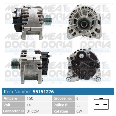 Alternatore - 55151276 MEAT & DORIA