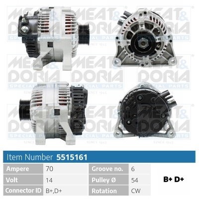 Alternator - 5515161 MEAT & DORIA