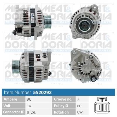 Alternatore - 5520292 MEAT & DORIA
