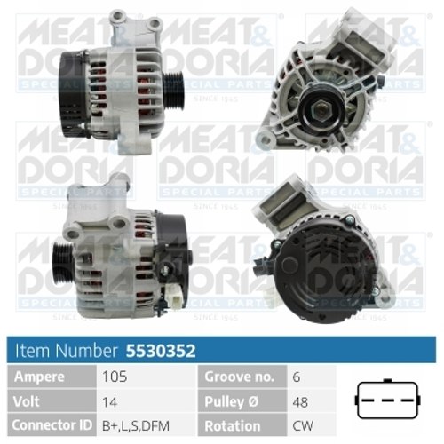 Alternatore - 5530352 MEAT & DORIA