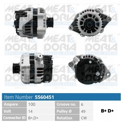 Alternator - 5560451 MEAT & DORIA