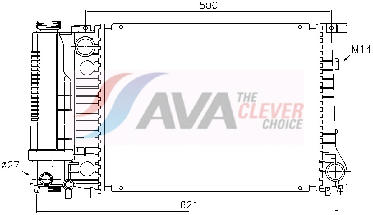 Radiator, engine cooling - BW2101 AVA QUALITY COOLING