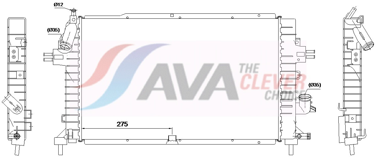 Radiator, engine cooling - OLA2364 AVA QUALITY COOLING
