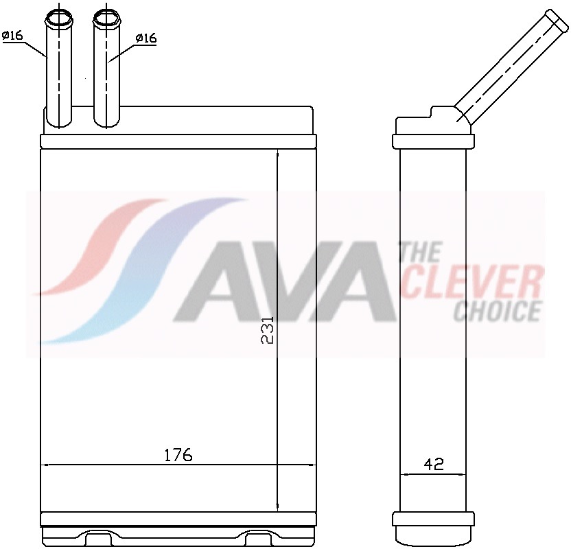 Heat Exchanger, interior heating - VO6096 AVA QUALITY COOLING