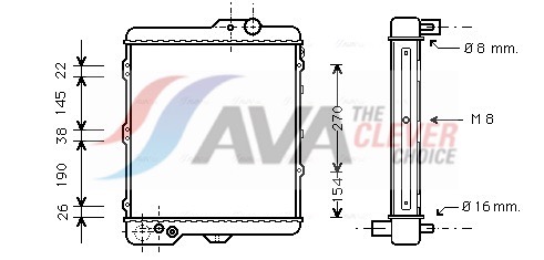 Radiator, engine cooling - AI2002 AVA QUALITY COOLING