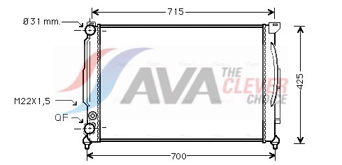 Radiator, engine cooling - AIA2105 AVA QUALITY COOLING