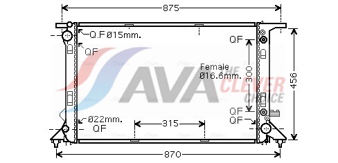 Radiator, engine cooling - AIA2291 AVA QUALITY COOLING