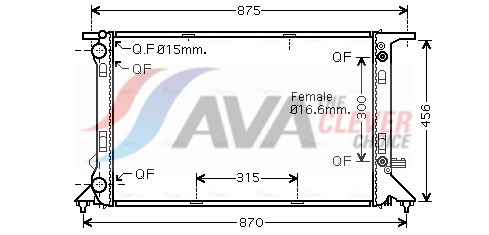 Radiatore, Raffreddamento motore - AIA2293 AVA QUALITY COOLING