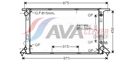 Radiator, engine cooling - AIA2309 AVA QUALITY COOLING