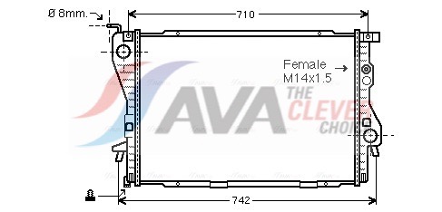 Radiator, engine cooling - BW2202 AVA QUALITY COOLING