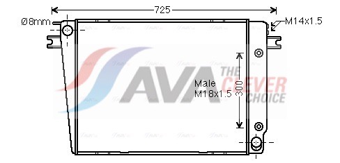 Radiator, engine cooling - BW2251 AVA QUALITY COOLING