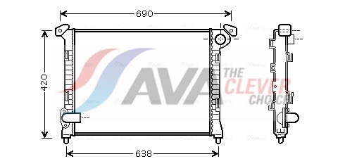 Radiator, engine cooling - BW2286 AVA QUALITY COOLING