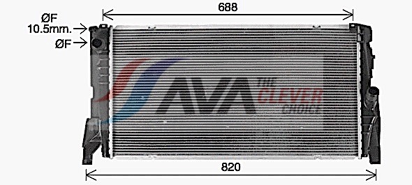 Radiator, engine cooling - BW2585 AVA QUALITY COOLING