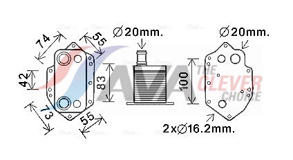 Oil Cooler, engine oil - BW3554 AVA QUALITY COOLING