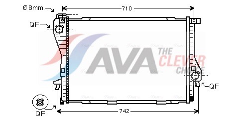 Radiator, engine cooling - BWA2300 AVA QUALITY COOLING