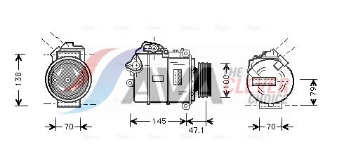 Compressor, air conditioning - BWAK306 AVA QUALITY COOLING