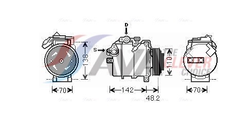 Compressor, air conditioning - BWAK385 AVA QUALITY COOLING