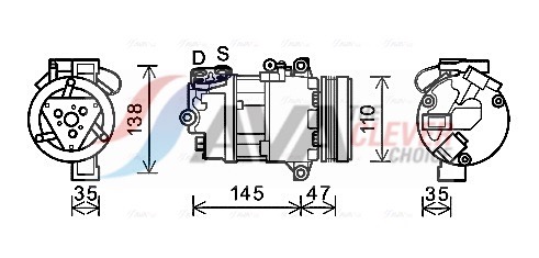 Compressor, air conditioning - BWAK395 AVA QUALITY COOLING
