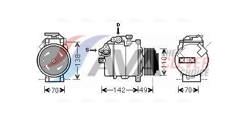 Compressor, air conditioning - BWAK411 AVA QUALITY COOLING