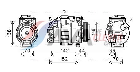 Compressor, air conditioning - BWAK423 AVA QUALITY COOLING