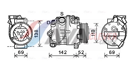 Compressore, Climatizzatore - BWAK442 AVA QUALITY COOLING