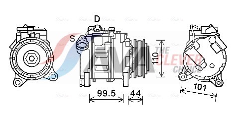 Compressor, air conditioning - BWAK492 AVA QUALITY COOLING