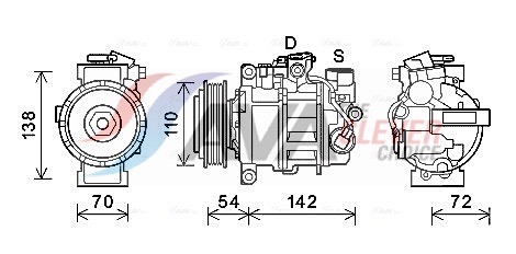 Compressor, air conditioning - BWAK495 AVA QUALITY COOLING