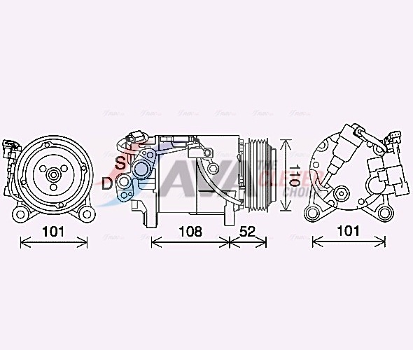 Compressor, air conditioning - BWAK567 AVA QUALITY COOLING
