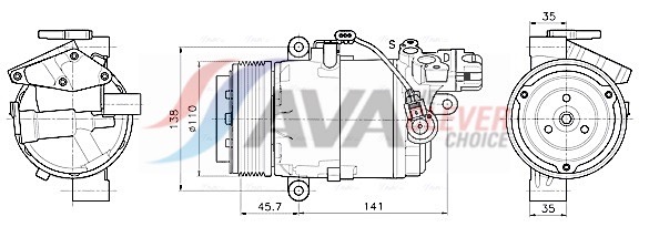 Compressore, Climatizzatore - BWAK630 AVA QUALITY COOLING