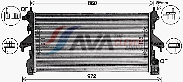 Radiator, engine cooling - CN2322 AVA QUALITY COOLING