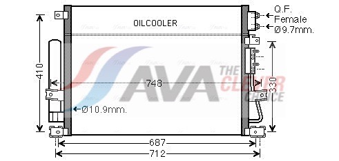 Condenser, air conditioning - CRA5124D AVA QUALITY COOLING