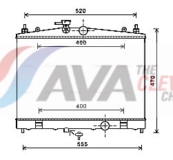 Radiatore, Raffreddamento motore - DN2338 AVA QUALITY COOLING
