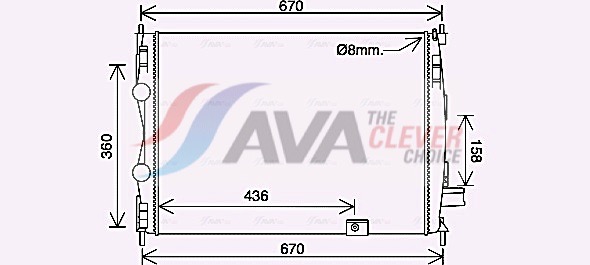 Radiator, engine cooling - DN2445 AVA QUALITY COOLING