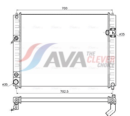 Radiator, engine cooling - DN2482 AVA QUALITY COOLING