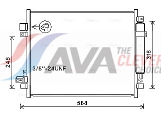 Condenser, air conditioning - DN5428D AVA QUALITY COOLING